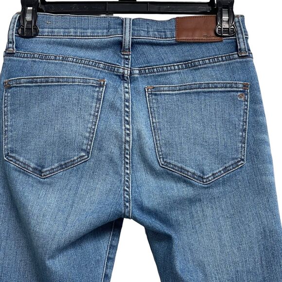 Madewell SZ 25 - 9" High-Rise Skinny Jeans Zip-Fly Stretch Whiskered Distressed - Picture 6 of 13